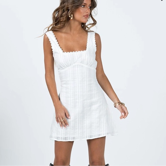 Princess Polly Dasha Mini Dress White size 6 - Picture 3 of 11